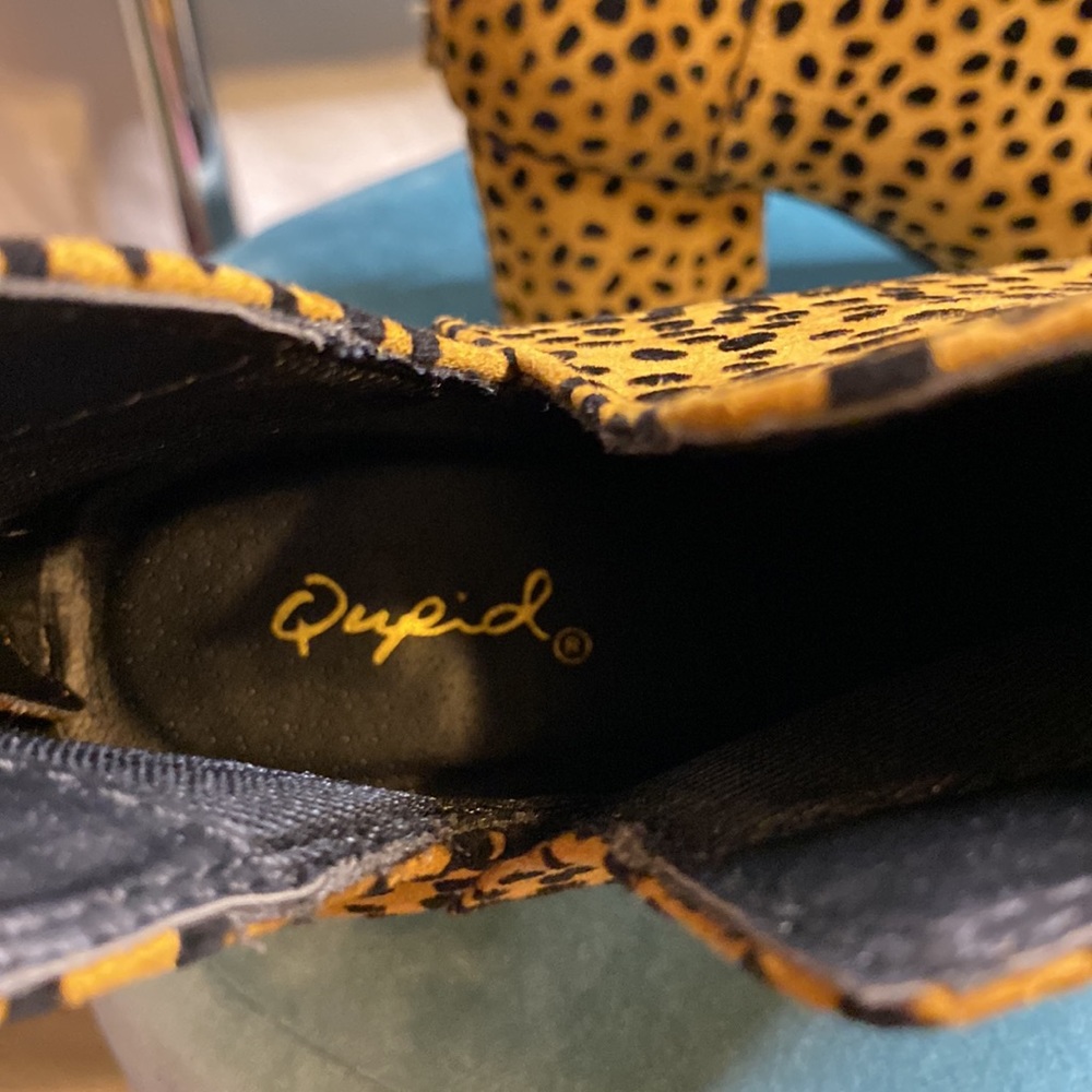 Qupid Suede Leopard Print Pointed Heeled Boots - image 7